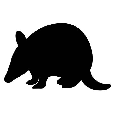 Bir Armadillo 'nun Beyaz Arkaplan' da Yürüyen Silueti