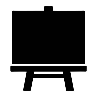 Katı bir siluet olarak sunulan bir sanatçının resim sehpasının ikonik temsili