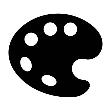 Renklerle dolu birkaç dairesel kuyusu olan bir sanatçının paleti tasviri