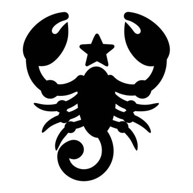 Akrep burcu İşaret Sembolü, Beyaz Arkaplan Karşısında İzole Edildi