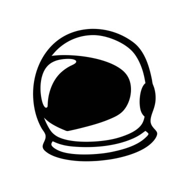 Siyah ve Beyaz Astronot Miğferinin Biçimlendirilmiş Grafiksel Temsili