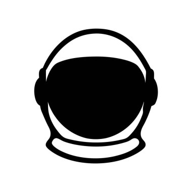 Bir Astronot Miğferinin Basit Siyah ve Beyaz Grafiği