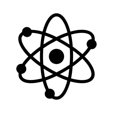 Merkezi bir çekirdeğin yörüngesindeki elektronları gösteren bir atomun stilize tasviri