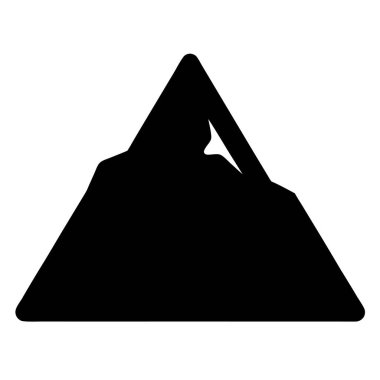 Şekillendirilmiş siyah dağ silueti. Kar kapağı ve yuvarlak kenarlı.