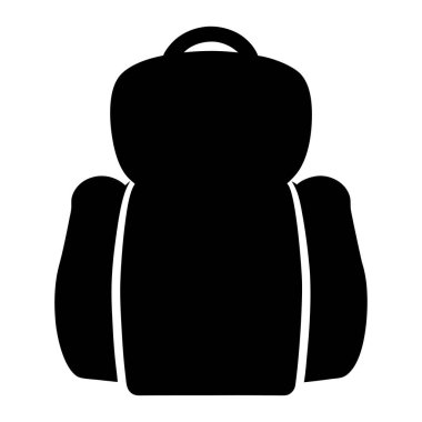 Yürüyüş ve yürüyüş amacıyla gösterilen klasik bir sırt çantasının silueti