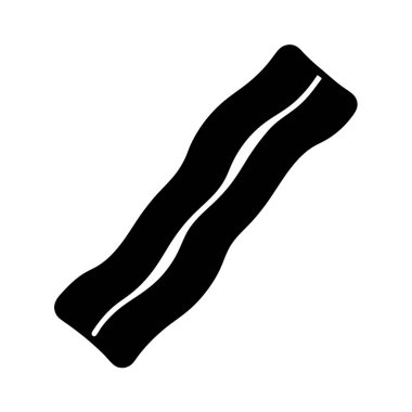 Beyaz arkaplan resimli gıda üzerine sadeleştirilmiş siyah pastırma şerit simgesi