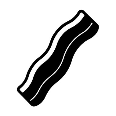 Tek bir parça çıtır pastırmanın siyah-beyaz çizimi.