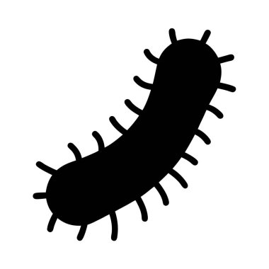 Sade bir bakterinin siyah silueti ve tek bir hücre formu.