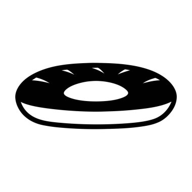 Minimalist Tasarım Elementleri ile Simple Black and White Donut Illustration