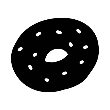 Beyaz serpiştirilmiş siyah bir çöreğin basit grafik gösterimi