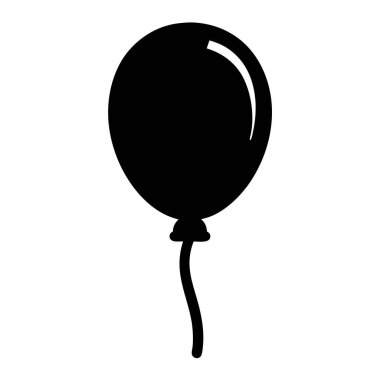 Havada süzülen ipli siyah bir parti balonunun silueti.