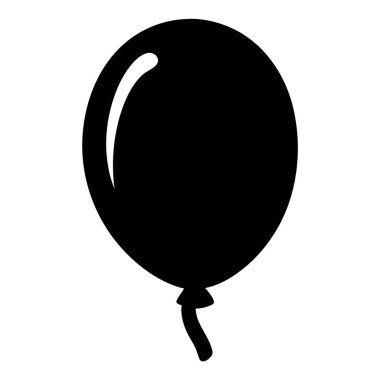 Kutlamalar ve Kutlamalar İçin Basit Siyah Balon İllüstrasyonu Grafiksel Kaynak