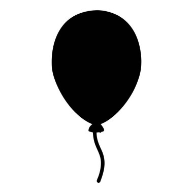 Kutlamalar ve Şenlikler İçin İpli Basit Kara Balon Silueti
