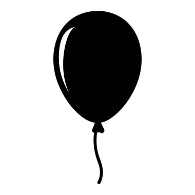 Beyaz arkaplan dizaynlı basit siyah balon çizimi