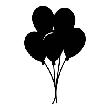 Parti kutlamaları ve mutlu anlar için hazır bir balon kümesi.