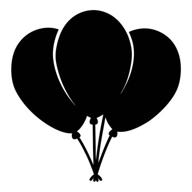 Altta birbirine bağlı üç balonun basit monokromatik tasviri