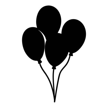 Bir grup Balon, Siluet Görüntü, Partiler ve Kutlamalar İçin Mükemmel