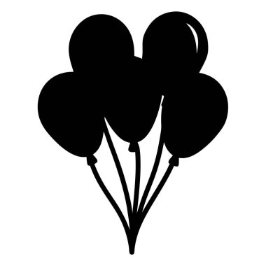 Parti Kutlama Teması Olarak Birlikte Yüzen Beş Balon Grubu