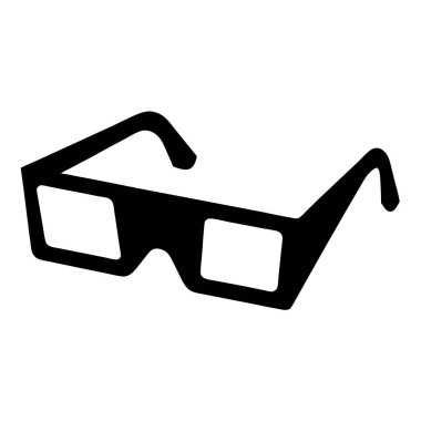 Siyah beyaz çizgi film tarzı gözlüklü, kalın jantlı ve kulaklı.