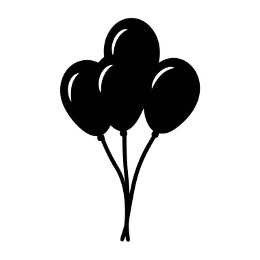 El değmemiş beyaz arkaplan çizimine karşı yüzen bir balon üçlüsü.