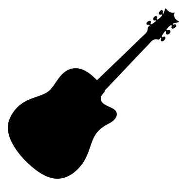 Müzikal Enstrüman Tasarımları İçin Kestirmeli Akustik Gitarın Silueti