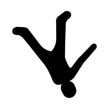 Bir Kişinin Silüeti Soyut Silueti Beyazda İzole Edilmiş Amuda Kalkıyor