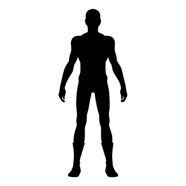 Kahraman bir figürün silueti, güçlü ve harekete hazır duruyor.