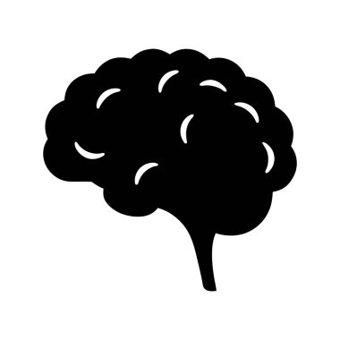 Beyni siyaha boyamış, beyaz arka planda zekayı temsil eden silüet.