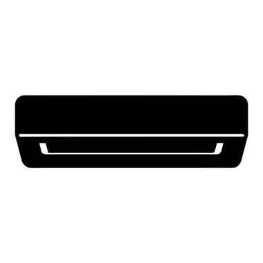 Modern bir duvarın siyah silueti monte edilmiş klima birim vektör çizimi