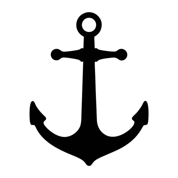 Klasik bir deniz çapa sembolünün koyu siyah beyaz görüntüsü