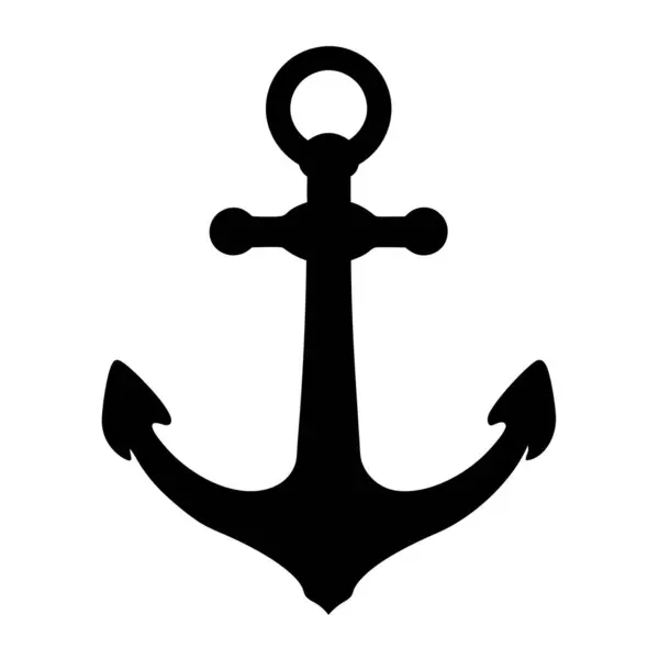 Temiz beyaz arkaplan tasarımında basit ama klasik siyah çapa sembolü