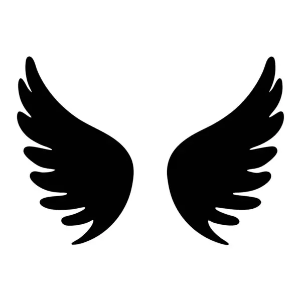 Simetrik siyah melek kanatları ya da beyaz arka planda şeytan kanatları