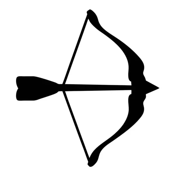 Ateşe Hazır Bir Yay ve Ok 'un Siyah Silüeti