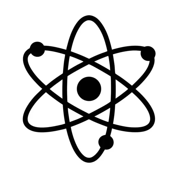 Atom Sembolü Beyaz Arkaplanda Bilimsel Kavramları ve Enerjiyi Temsil Ediyor