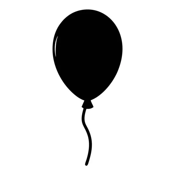 Beyaz zemin üzerinde kıvrımlı bir ip olan tek bir siyah balon.