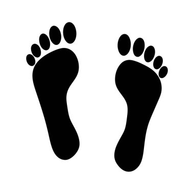 Beyaz Arkaplanda Yolculuğu, İlerlemeyi ya da Yalınayak Yolu 'nu Sembolize eden Ayak İzleri