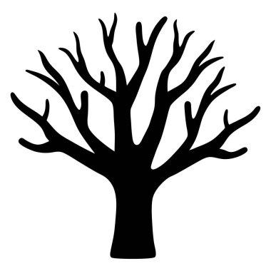 Beyaz Arkaplan Karşısında Çıplak Dalları olan Yapraksız Ağaç Silueti