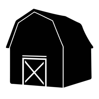 Basit Tasarım ve Temiz Beyaz Kapı içeren Modelleştirilmiş Tek Renkli Ahır Gösterimi