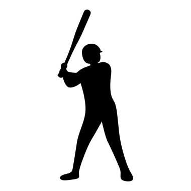 Bir Beyzbol Vurucusunun Silueti Bir Oyun sırasında Sallanmaya Hazır