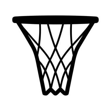 Beyaz arka planda bir basketbol potasının siyah beyaz çizimi