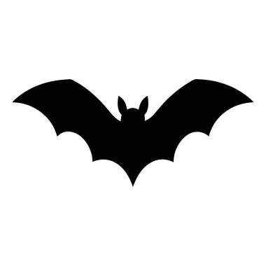 Beyaz arka planda siyah yarasa silueti Cadılar Bayramı ruh hali çizimi oluşturur