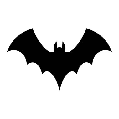 Beyaz arka planda cadılar bayramı yarasa silueti. Cadılar bayramı yarasa vektör illüstrasyonu.