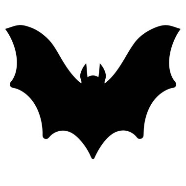 Cadılar Bayramı Dekorasyonu ya da Korkunç Görüntü İçin Yarasa Uçuşunun Basit Silüeti