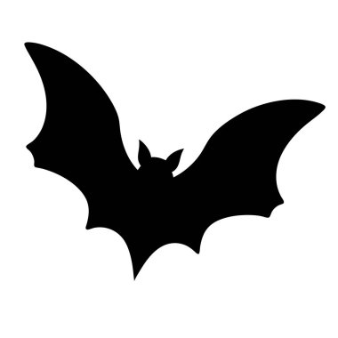 Ürkütücü Cadılar Bayramı temalı projeler ve dekorasyonlar için basit ama etkili bir yarasa silueti