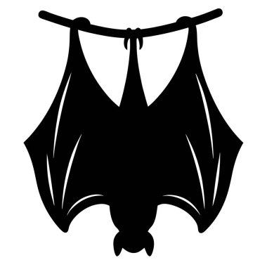 Beyaz arkaplanda asılı yarasa