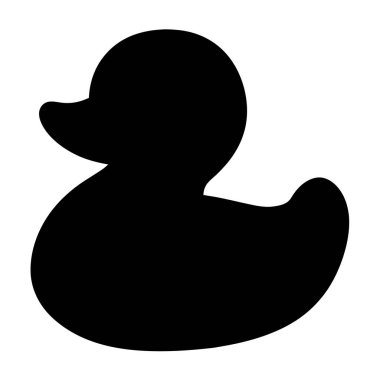 Küvetteki çocuklar için plastik ördek oyuncağının siyah silueti.