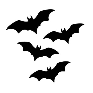 Bir grup yarasa Cadılar Bayramı için gökyüzünde uçuyor.