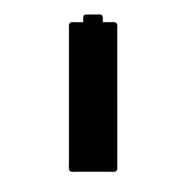 Basit bir grafikte şarj seviyesini gösteren siyah bir pil silueti