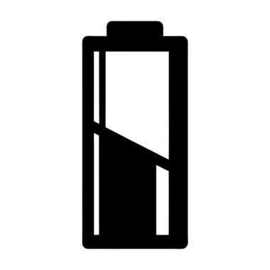 Siyah ve beyaz pil simgesi düşük yük seviyesini gösteriyor