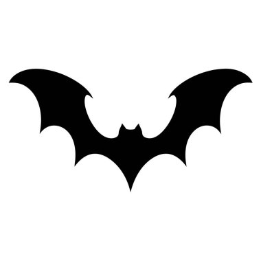 Cadılar Bayramı süslemeleri için basit ve zarif siyah yarasa siluet vektör görüntüsü